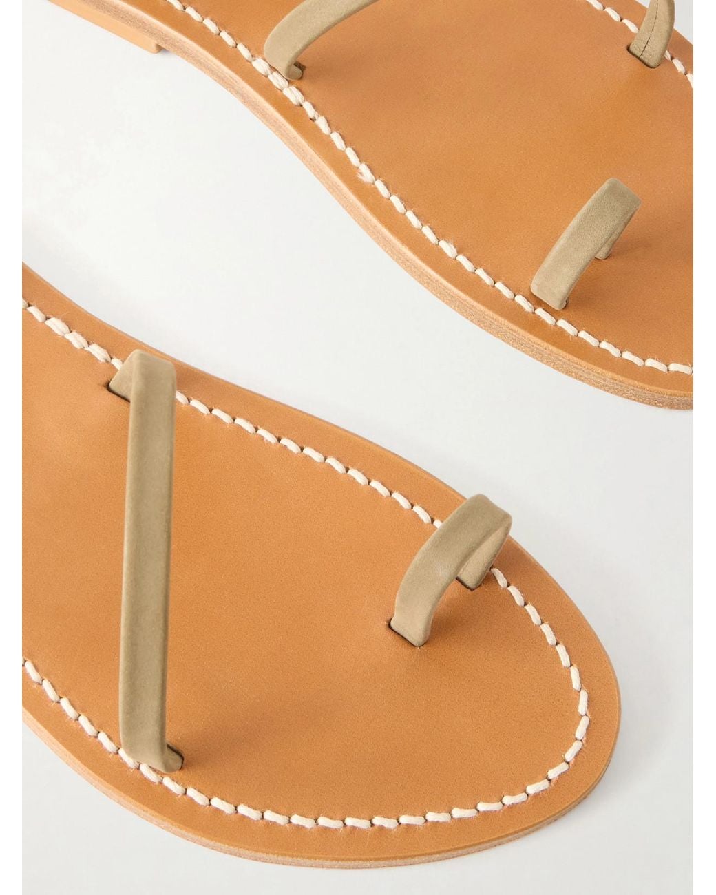 K. Jacques Green Loki Leather Thong Sandals