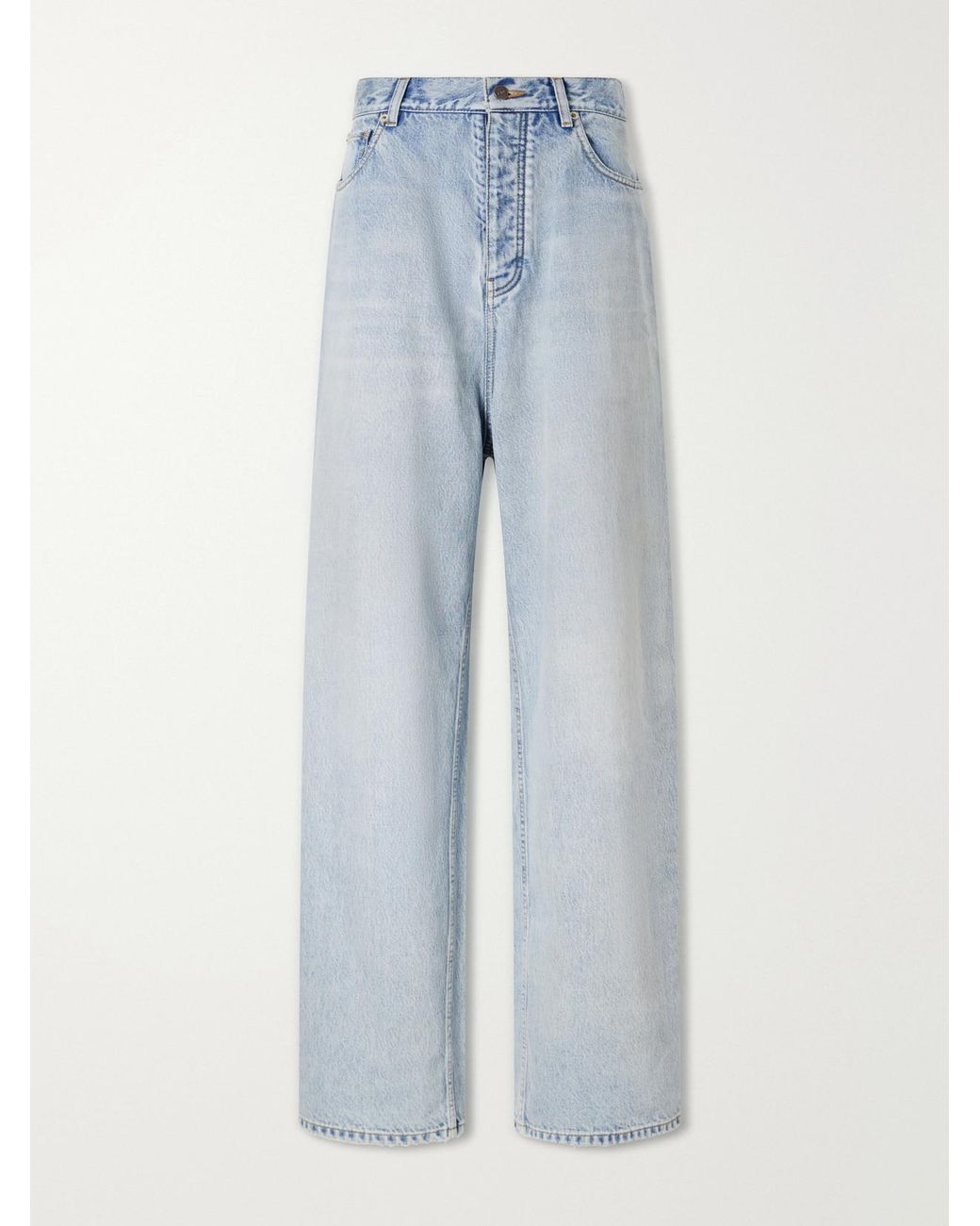 Balenciaga Blue Straight-Leg Cotton Denim Pants