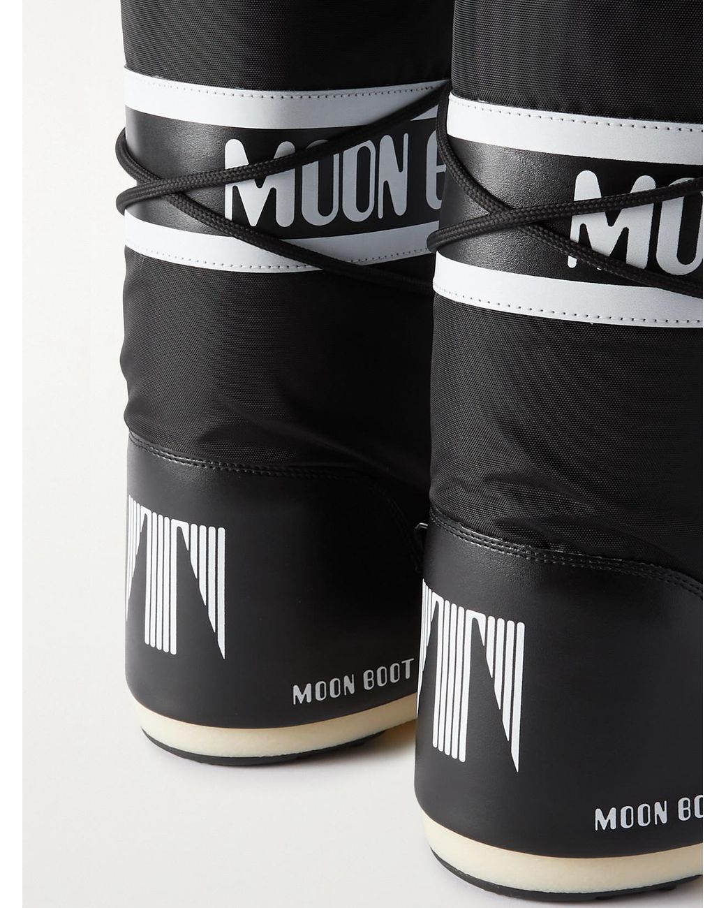 Moon Boot Black Icon Shell And Leather-Like Snow Boots