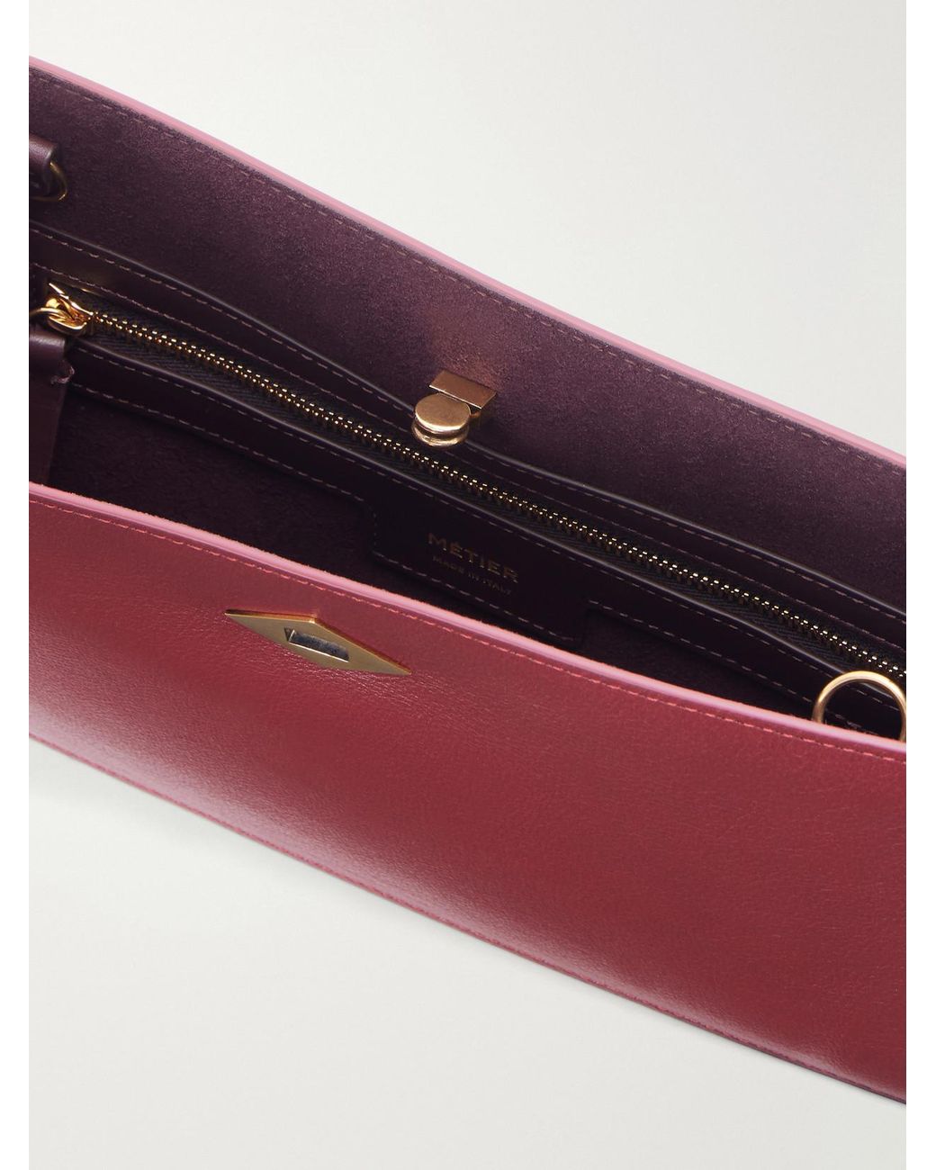 Metier Red Leather Clutch