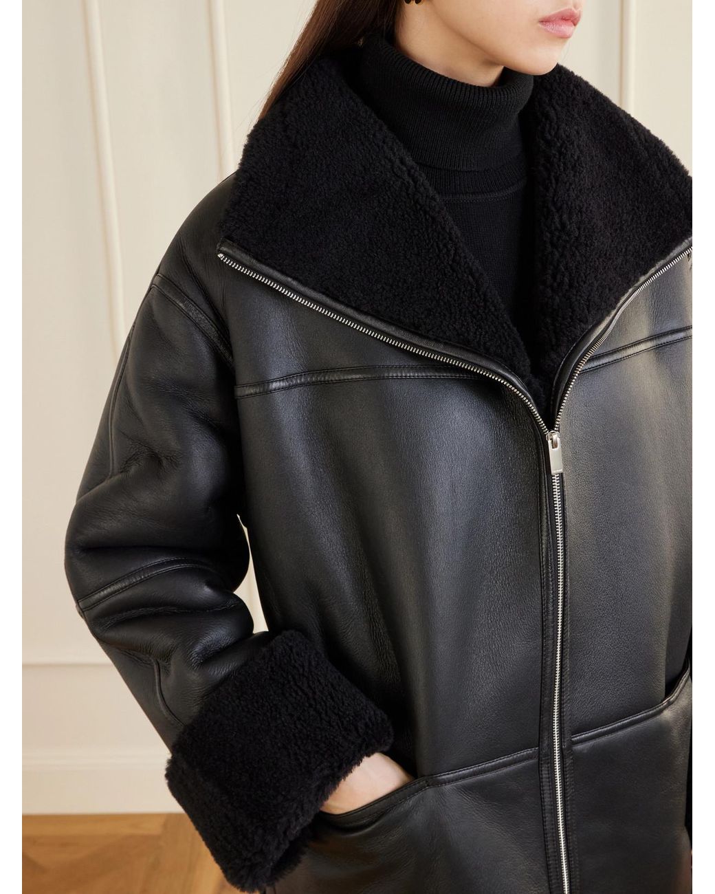 Totême Black Shearling Jacket
