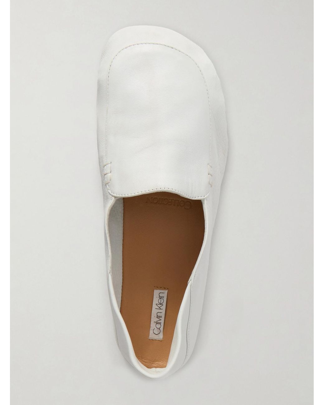 Calvin Klein White Vela Leather Loafers