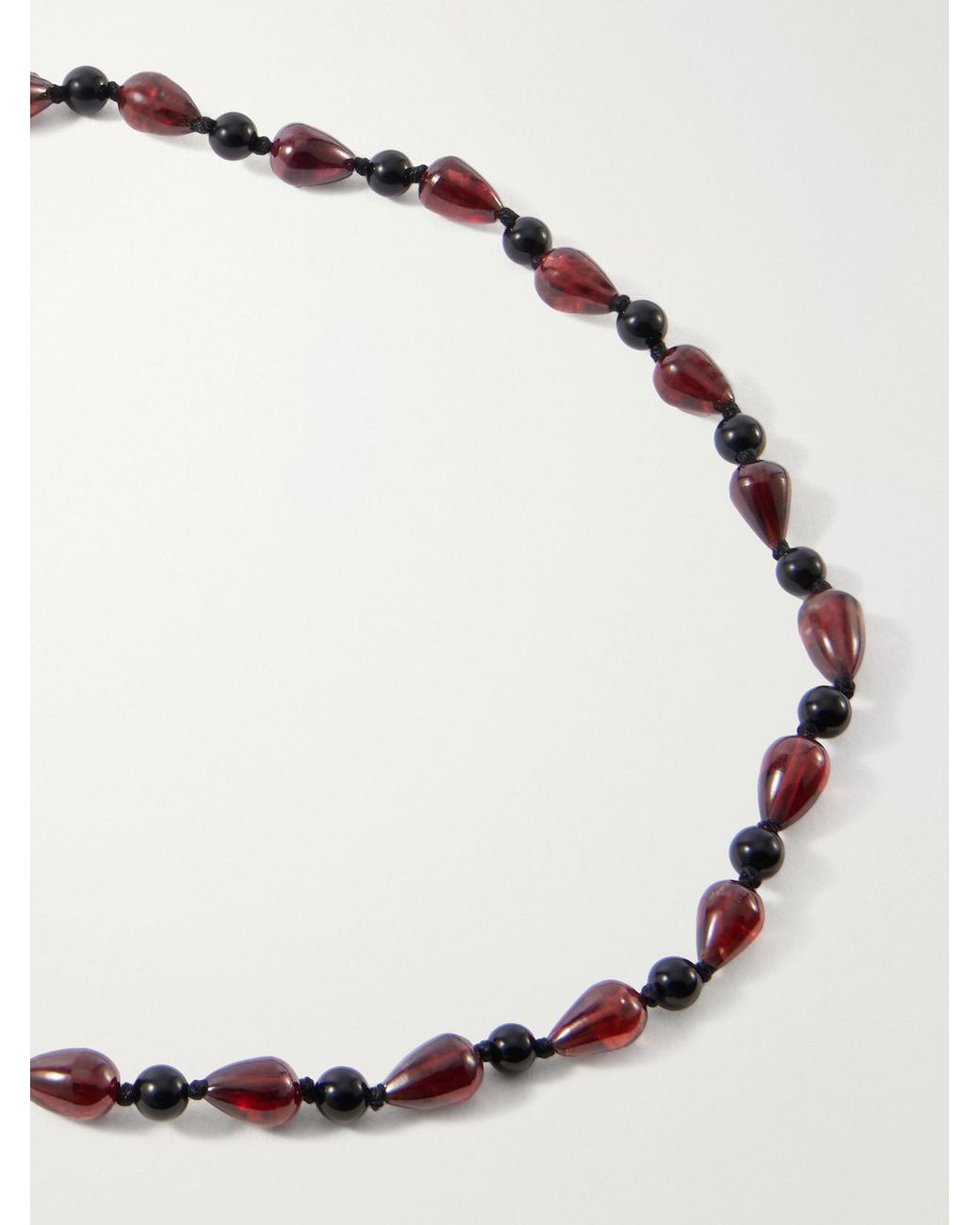 Loren Stewart Natural Sable 14-Karat Garnet And Agate Necklace