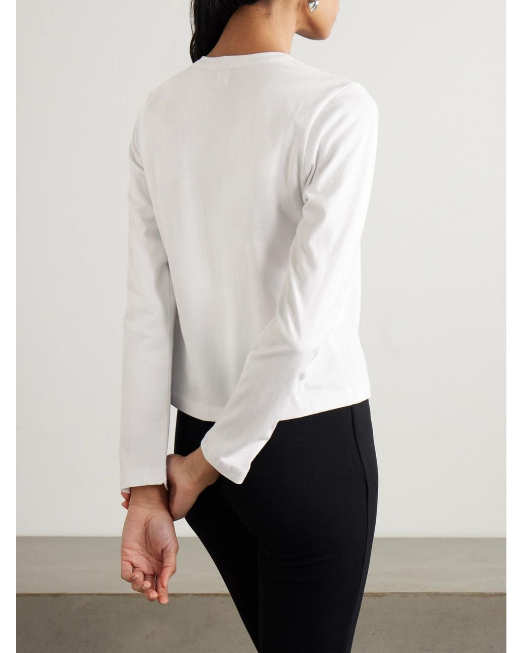 Leset White Margo Cotton-Jersey T-Shirt