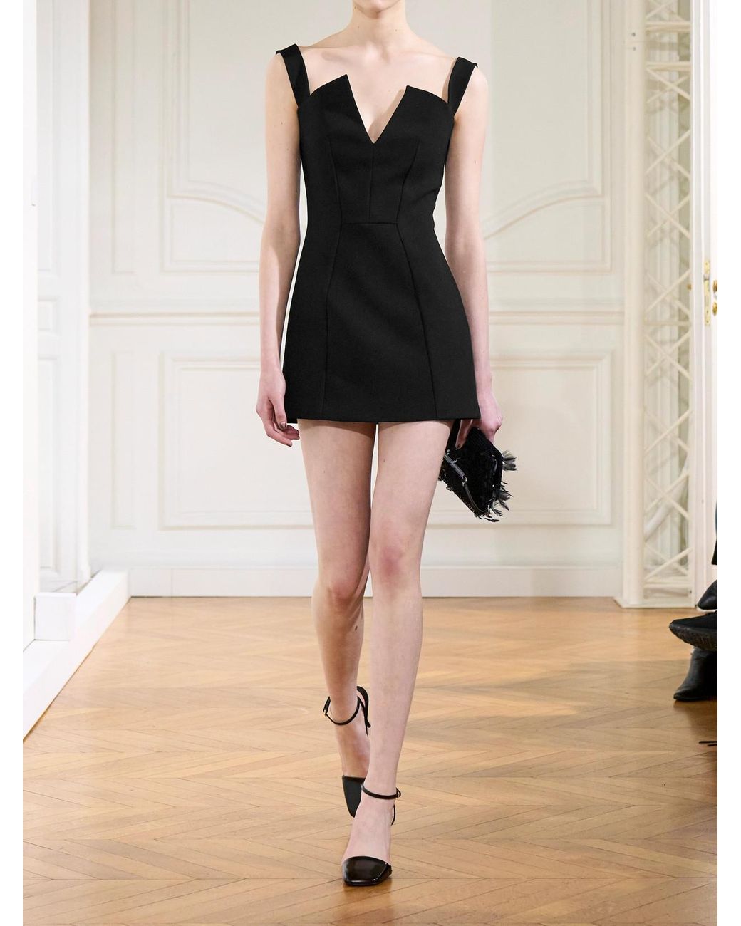 Givenchy Paneled Cady Mini Dress in Black | Lyst