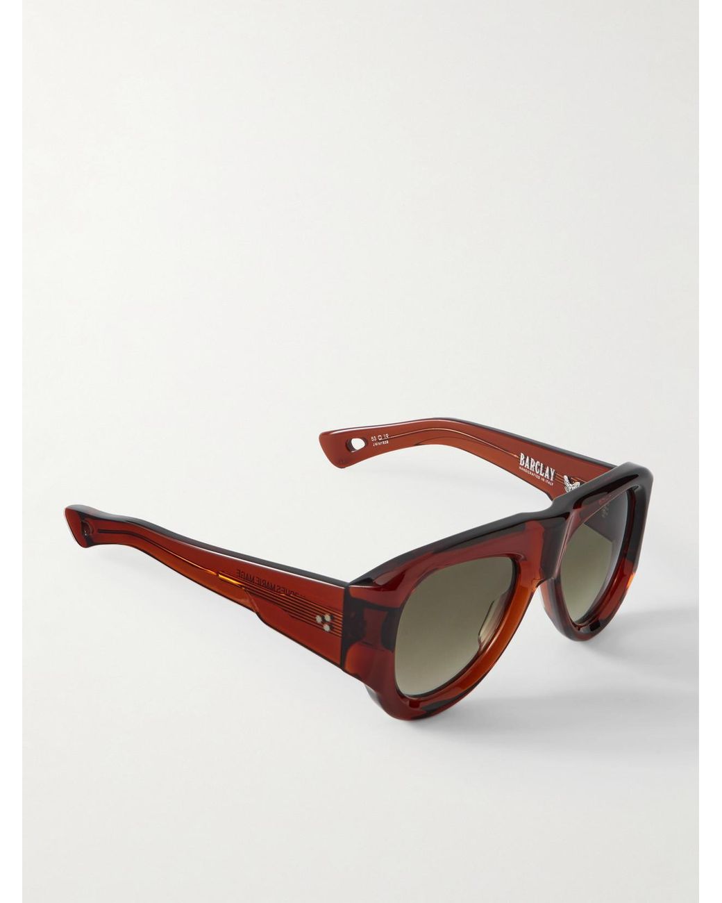 Jacques Marie Mage Brown Barclay Aviator-Style Acetate Sunglasses