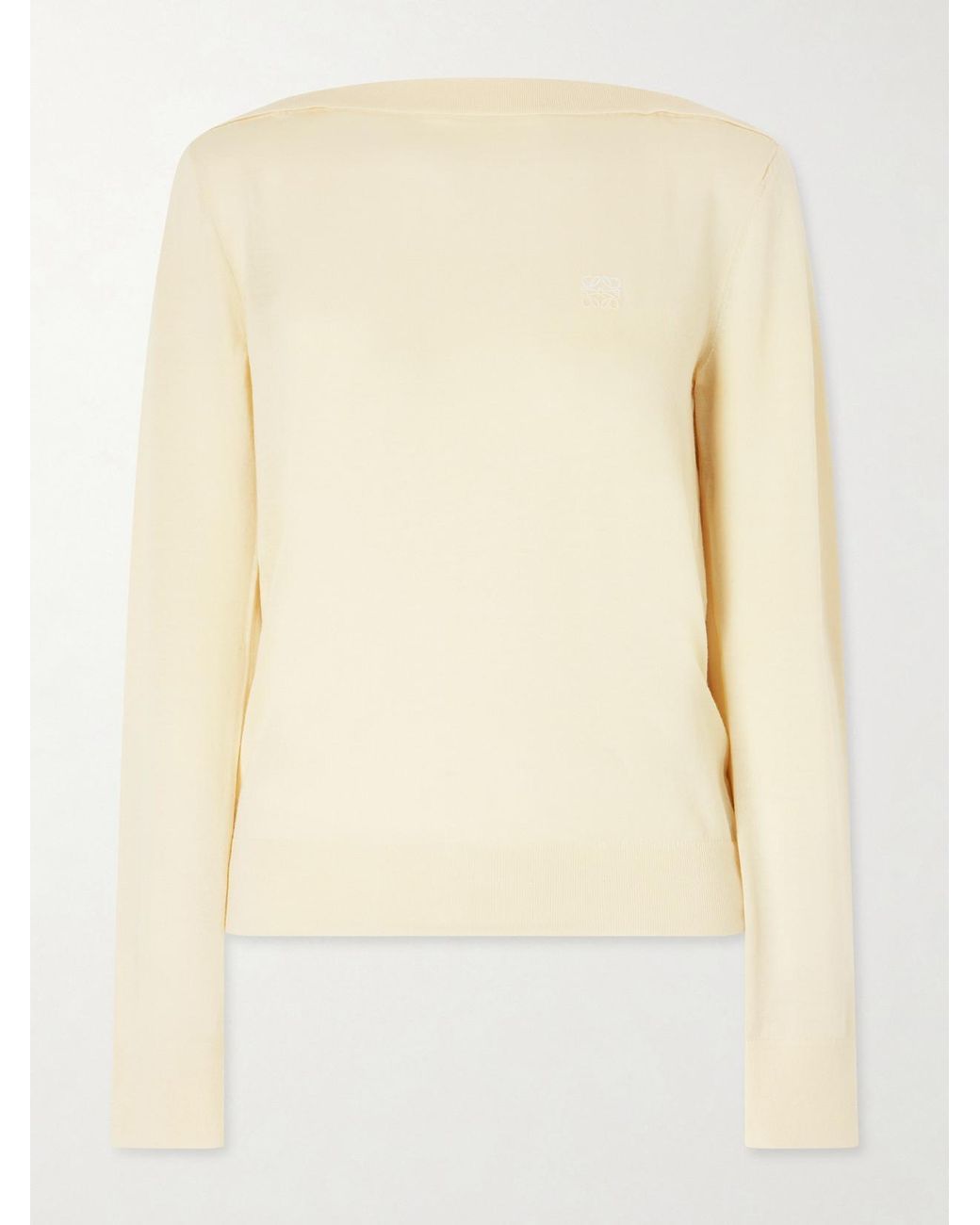 Loewe Natural Anagram-Embroidered Wool-Blend Sweater