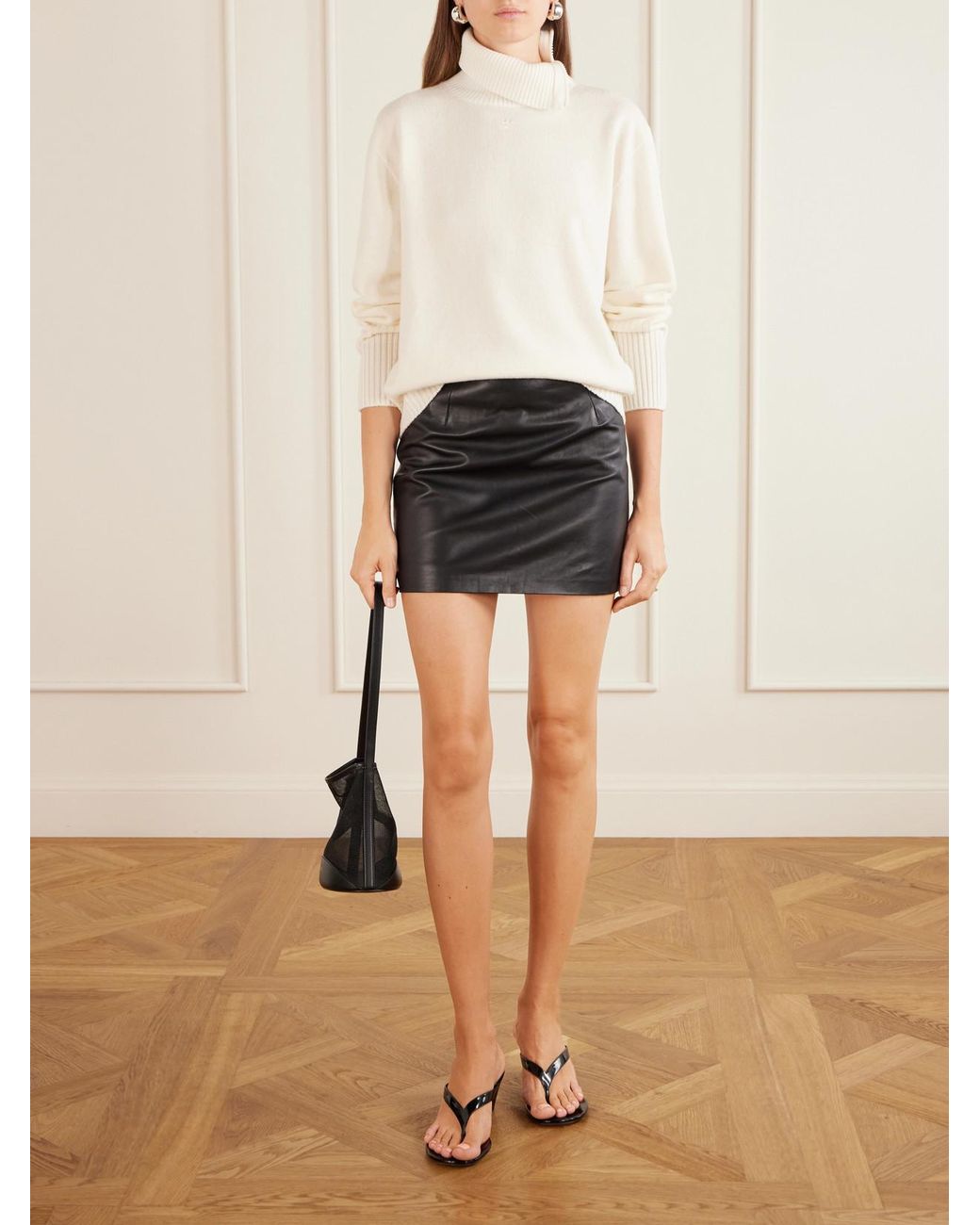 Courreges Natural Logo-Embroidered Ribbed-Knit Wool Sweater