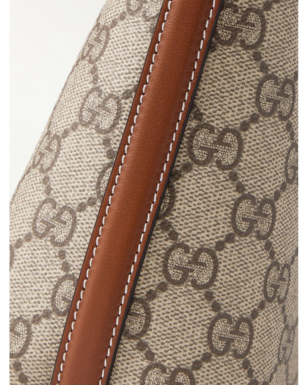 Gucci Metallic Gg Emblem Mini Leather-Trimmed Coated Canvas-Jacquard Shoulder Bag