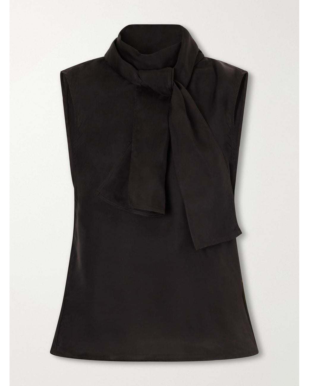 Our Legacy Black Virtous Scarf-Detailed Draped Crepe Top