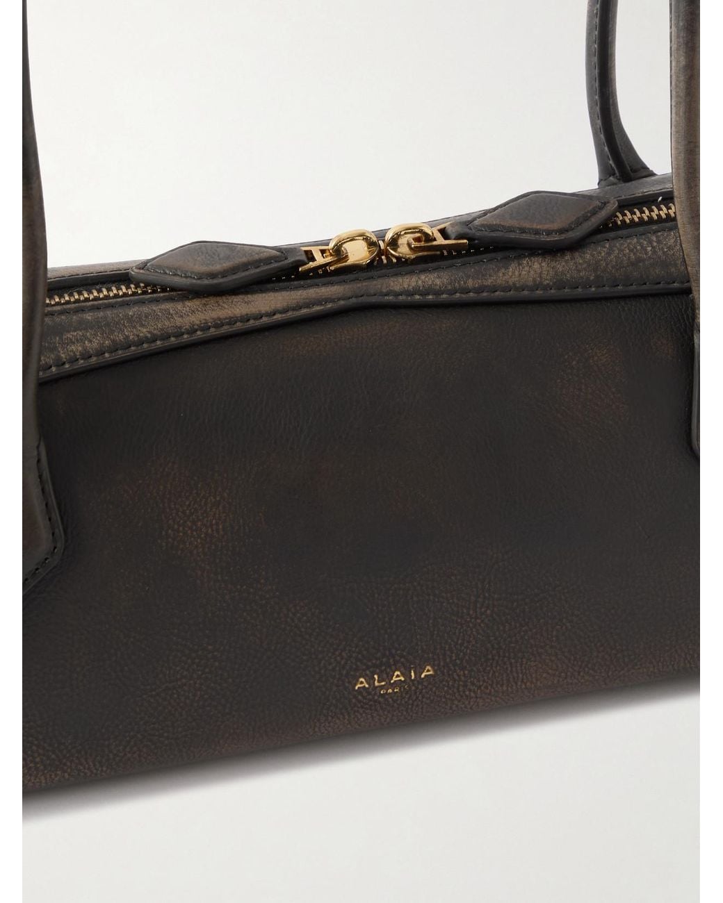 Alaïa Black Le Teckel Medium Textured-Leather Shoulder Bag