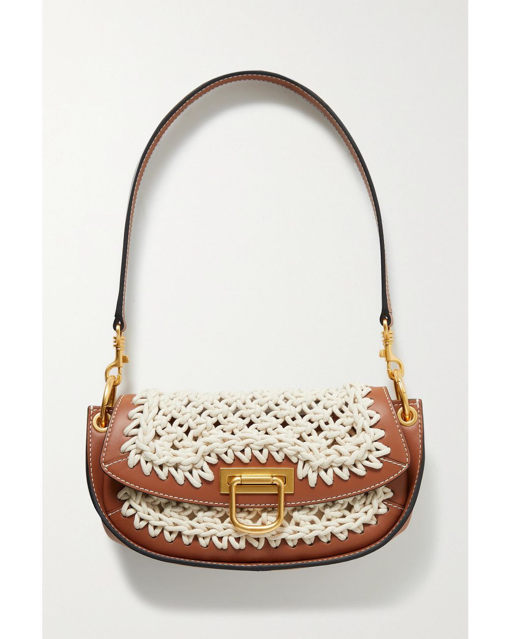 Oroton Colt Small Macramé And Leather Shoulder Bag in Brown Lyst