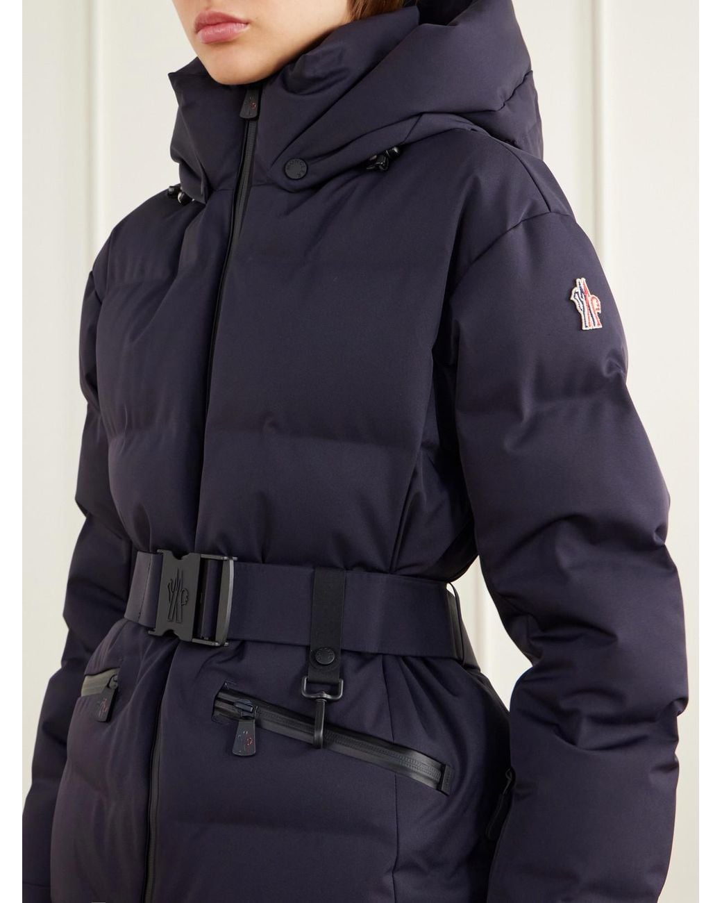 Moncler Blue Tolima Hooded Belted Stretch-Shell Down Ski Jacket