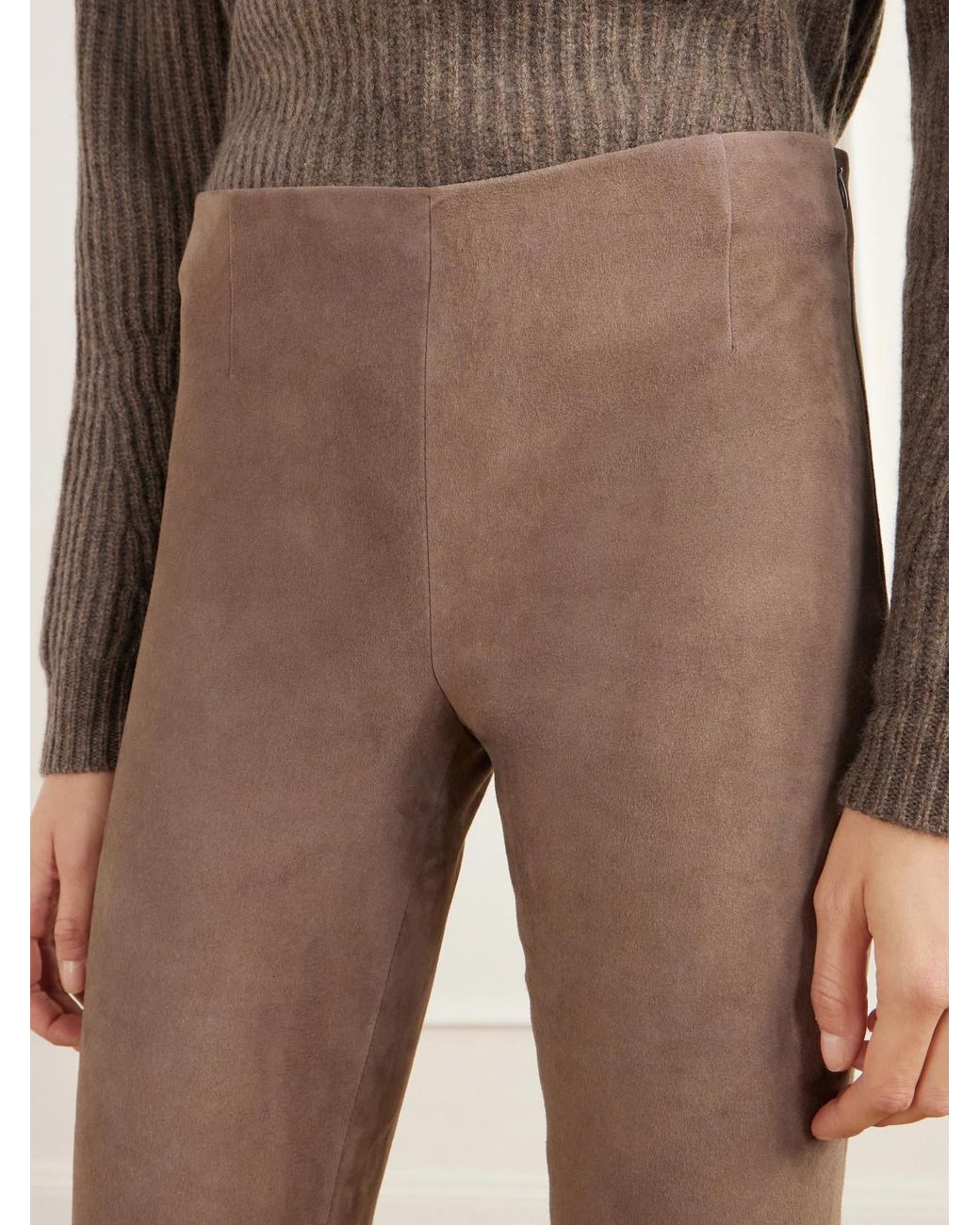 Arma Natural Albie Paneled Suede Leggings