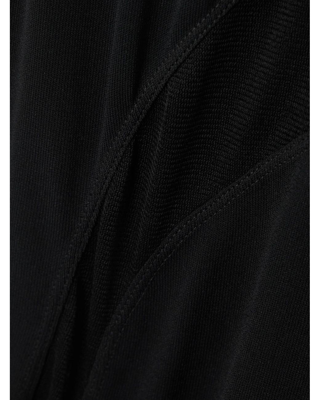 Alaïa Black Silk-Trimmed Stretch-Knit Maxi Dress