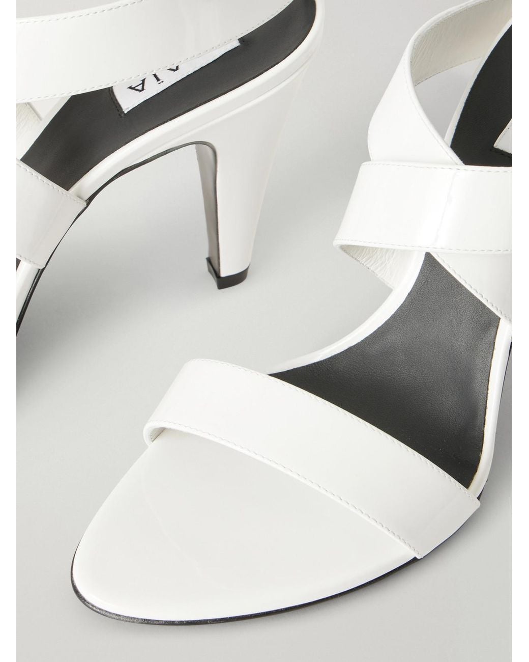 Alaïa White 90 Leather Sandals