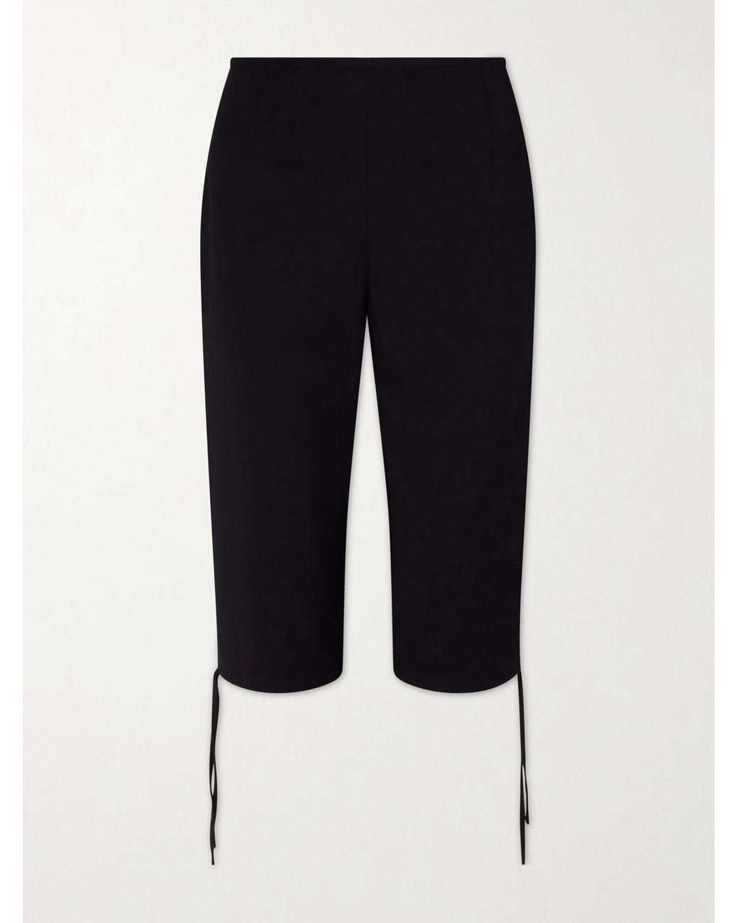 Colleen Allen Blue Theatre Copped Stretch-Crepe Straight-Leg Capri Pants