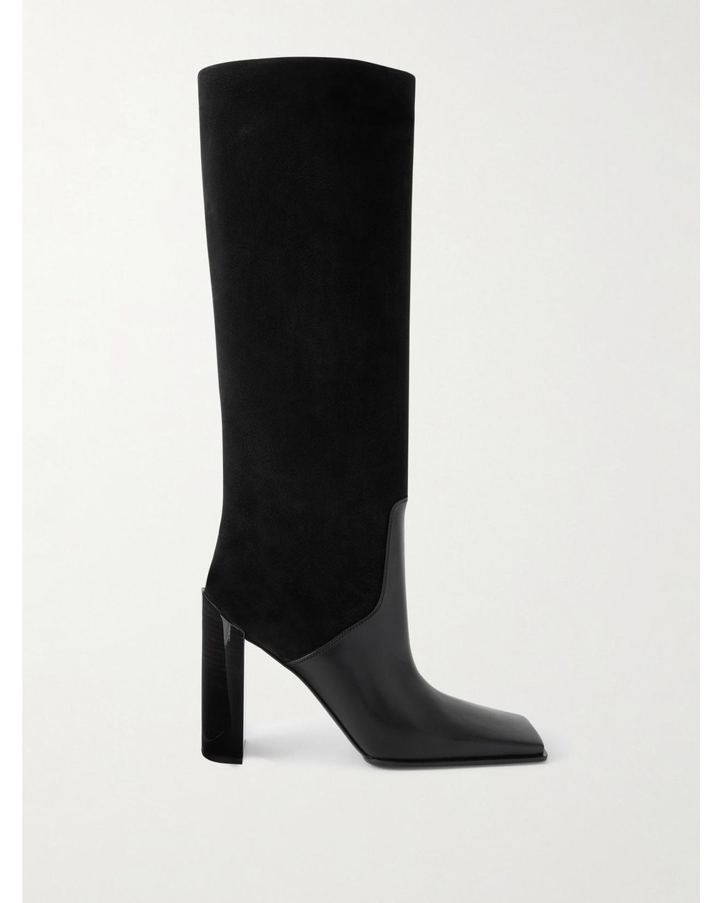 Alaïa Black Leather And Nubuck Knee Boots