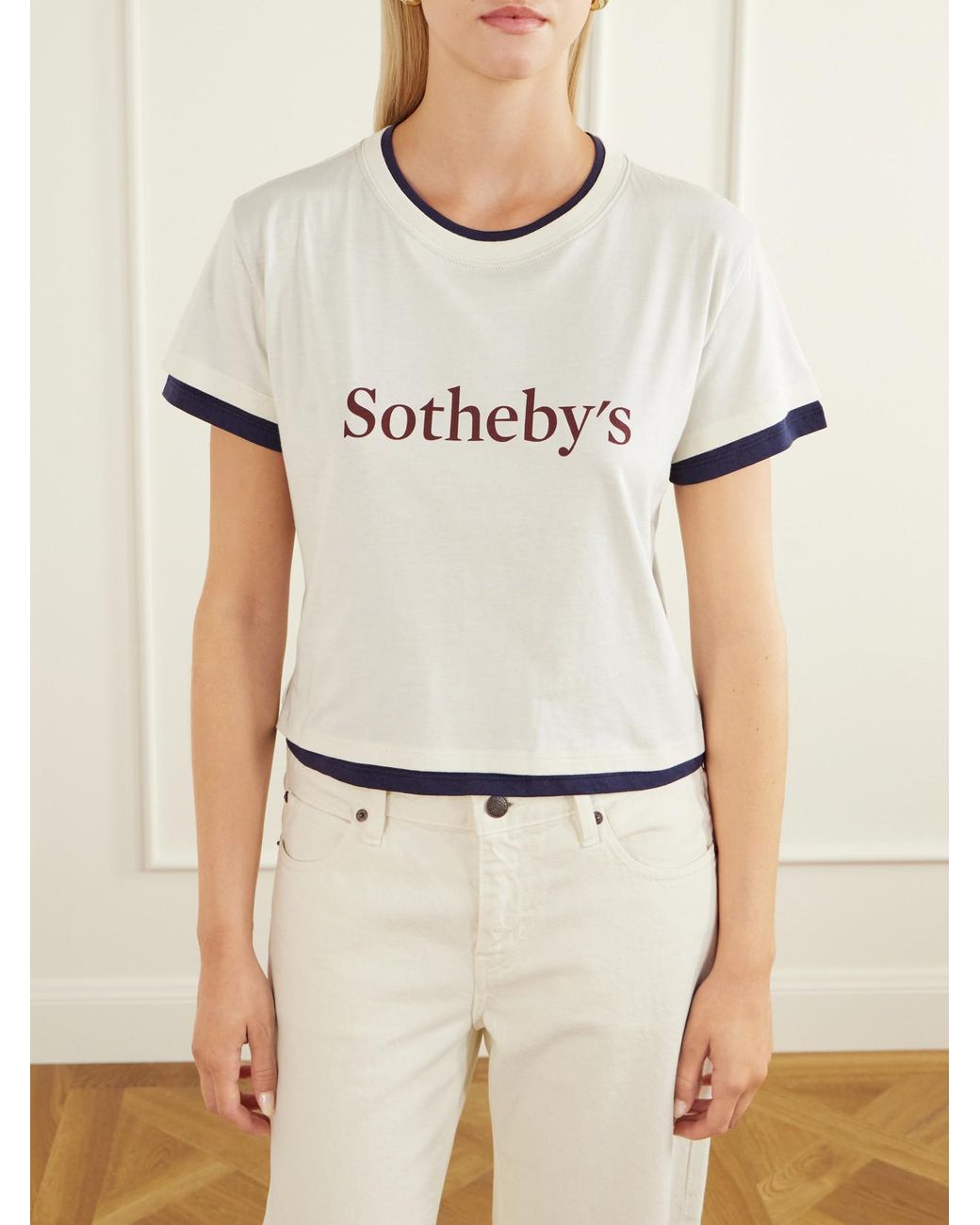 FRAME Natural Sotheby's Printed Cotton-Jersey T-Shirt