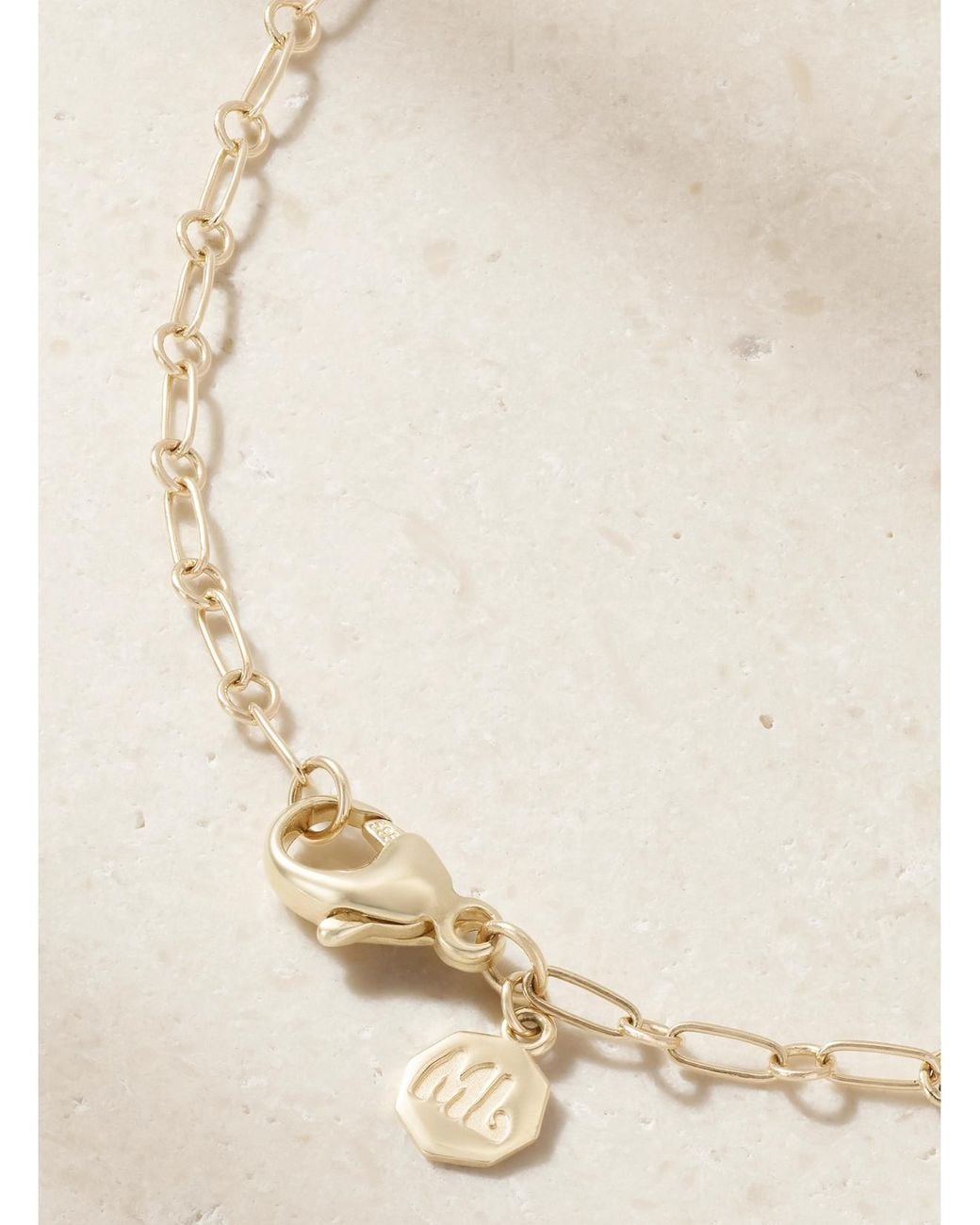 Marlo Laz Natural Pb Charm Mini 14-Karat Diamond Necklace