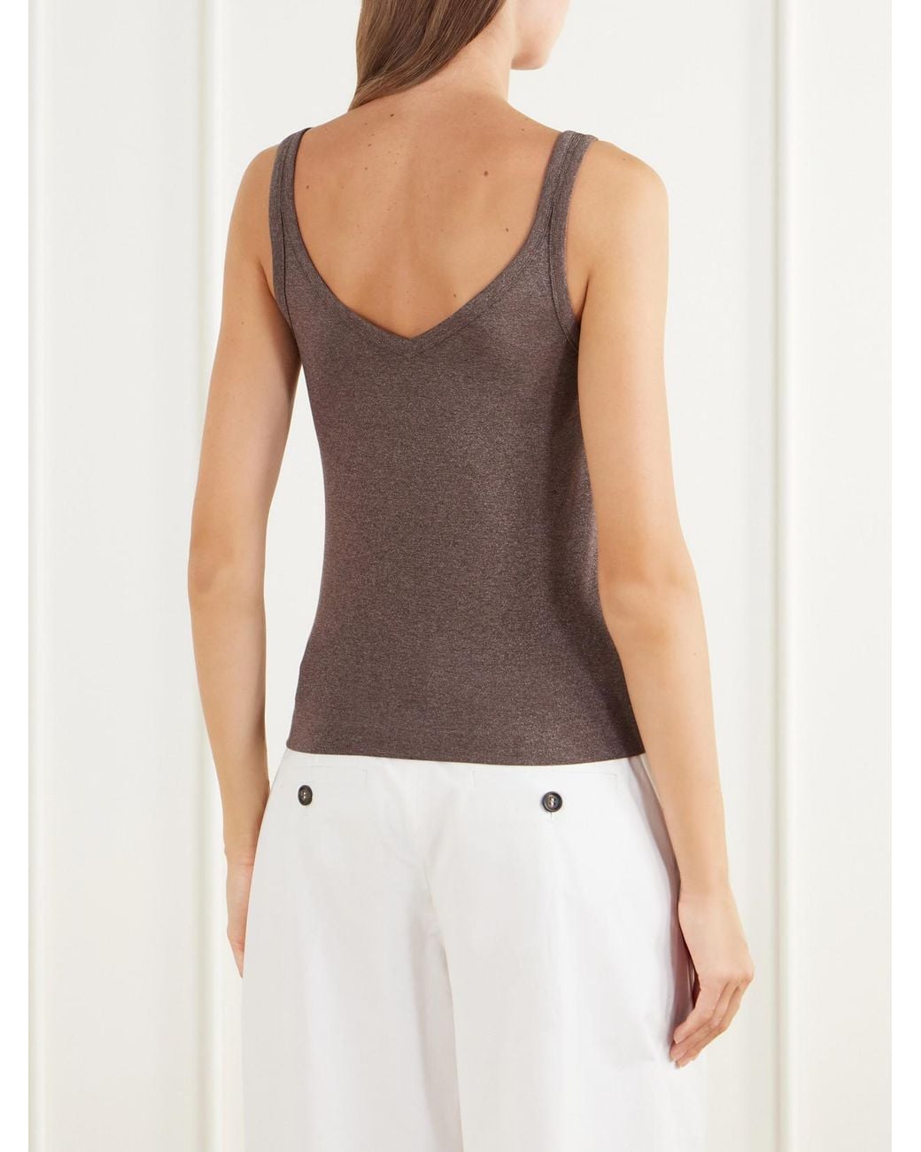 Brunello Cucinelli Brown Knitted Tank