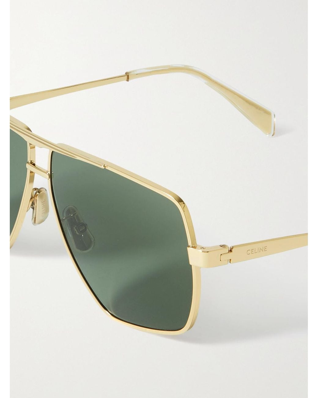 Céline Green Oversized Aviator-Style-Tone Sunglasses