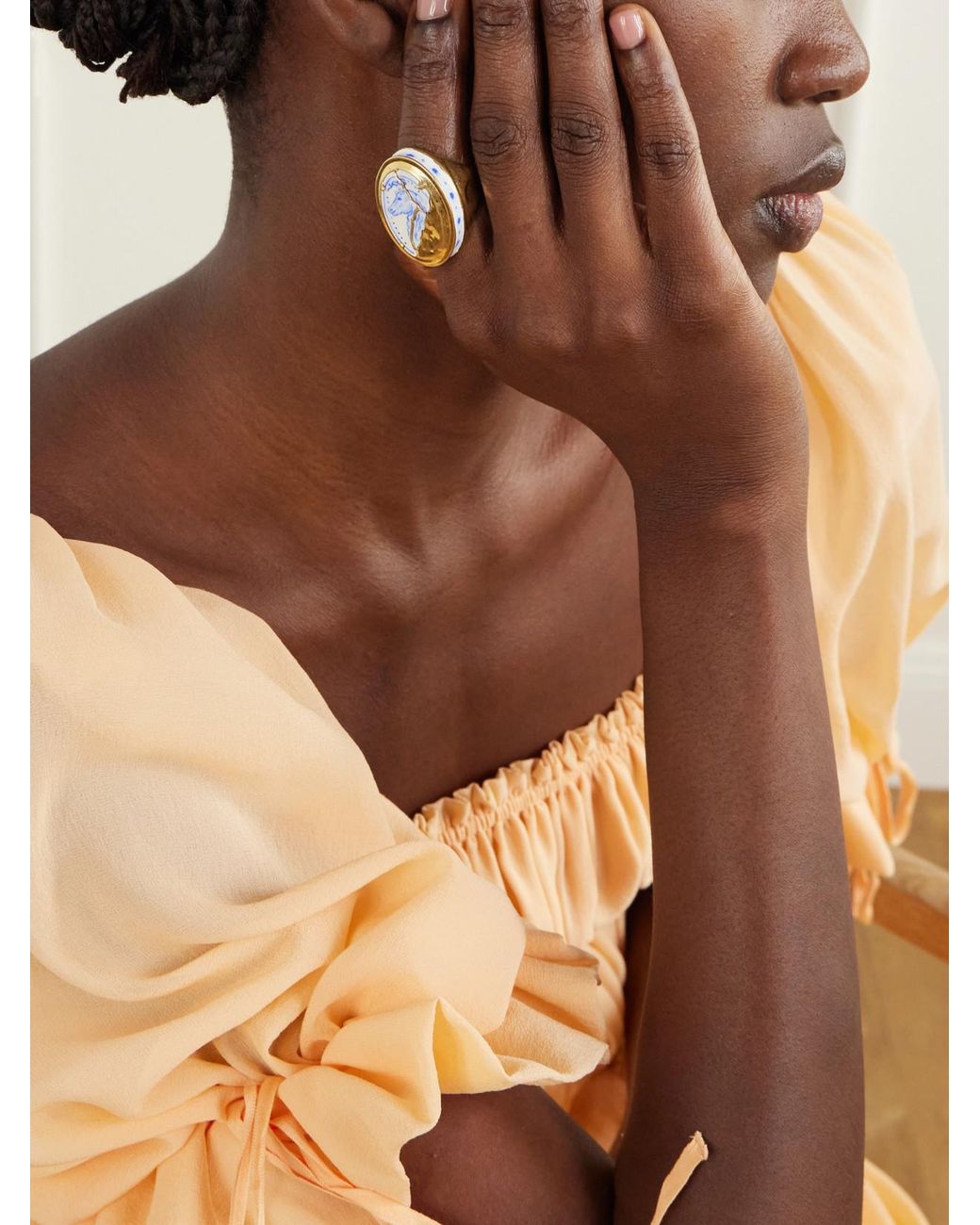 Chloé Metallic Embellished-Tone Ring