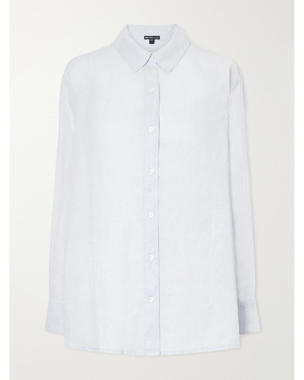 James Perse White Linen-Canvas Shirt