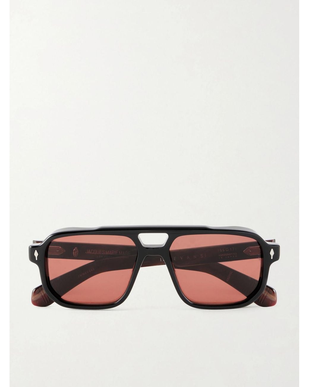 Jacques Marie Mage Black Evans Aviator-Style Acetate Sunglasses