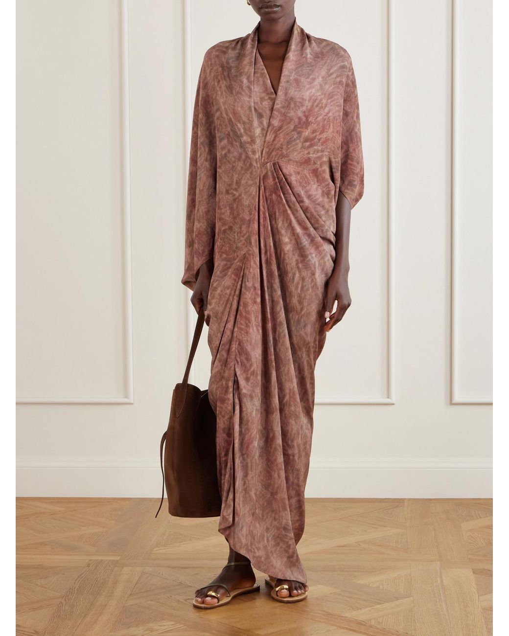 Cortana Pink Mayu Satin Maxi Dress