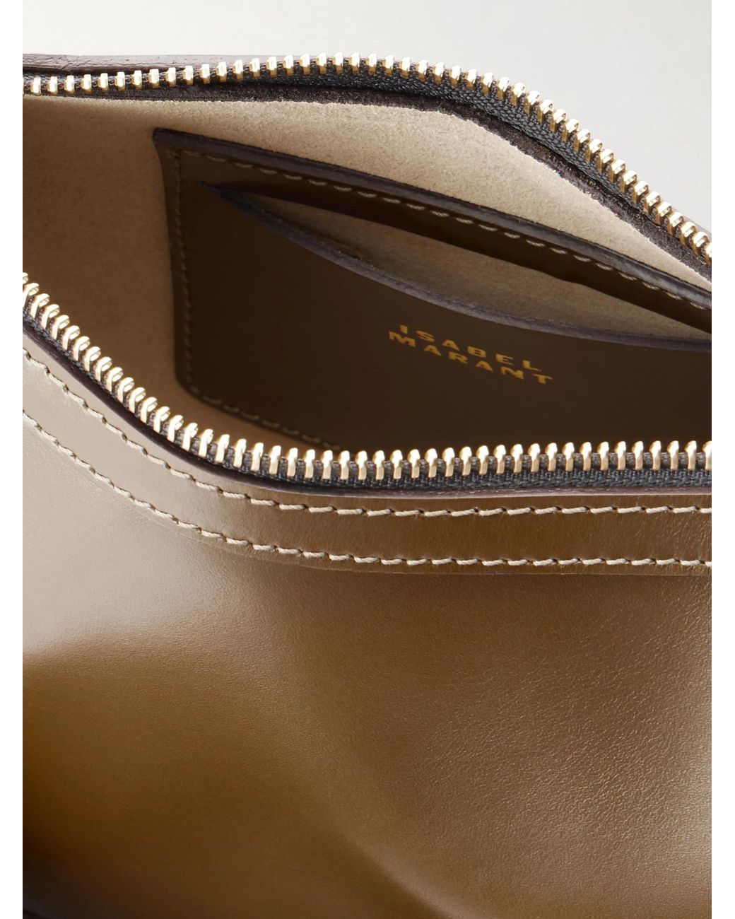 Isabel Marant White Oskan Moon Studded Leather Shoulder Bag
