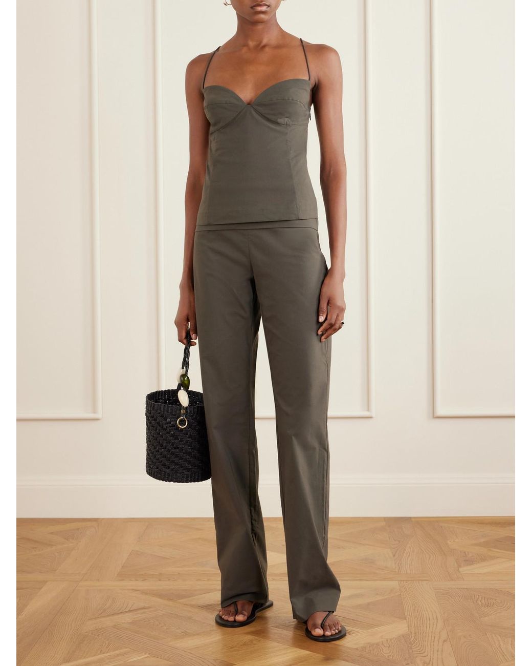 St. Agni Gray Studio Twill Straight-Leg Pants