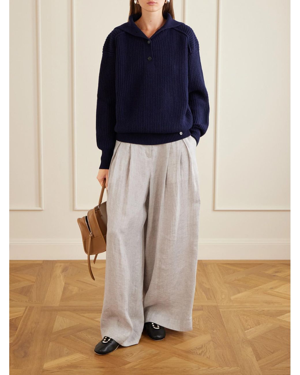 Stella McCartney Blue Ribbed-Knit Cashmere And Wool-Blend Turtleneck Sweater