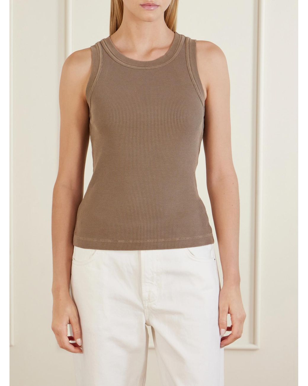 Citizens of Humanity Brown Isabel Ribbed Jersey Tank