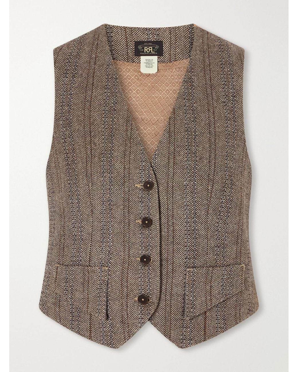 RRL Brown Wool And Cotton-Blend Vest
