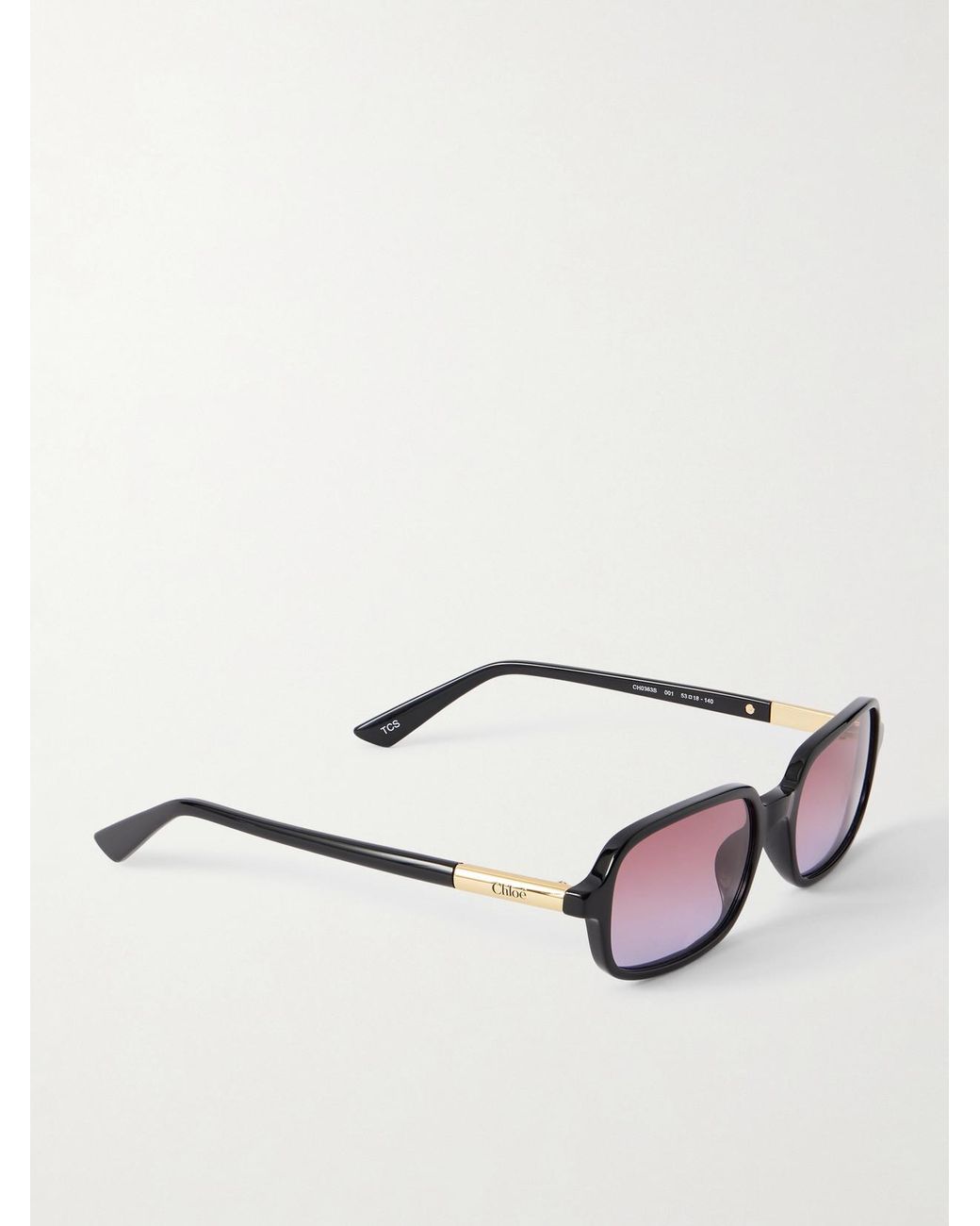 Chloé Black Judy Rectangle-Frame Acetate Sunglasses