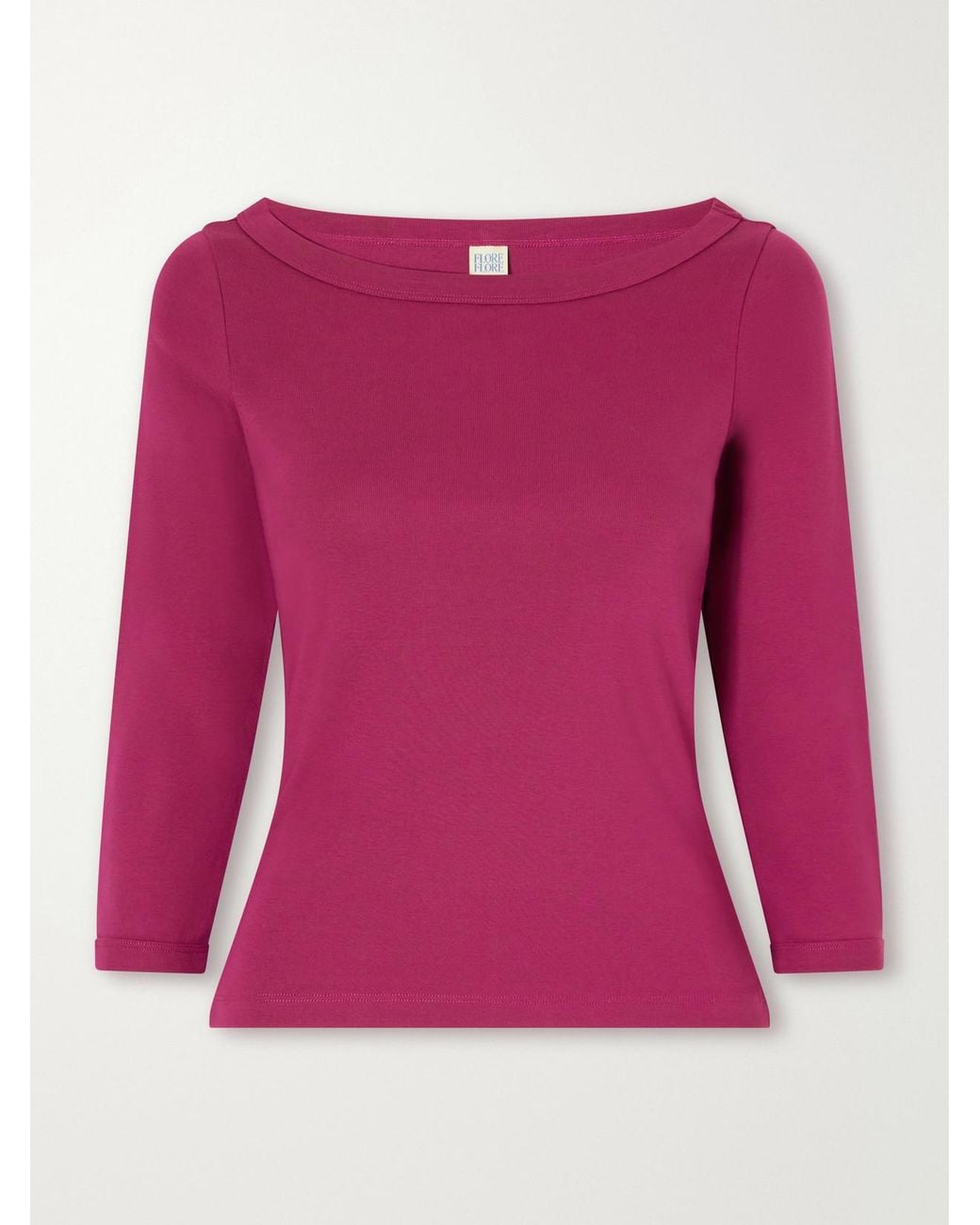 Flore Flore Pink Steffi Ribbed Organic Cotton-Jersey T-Shirt