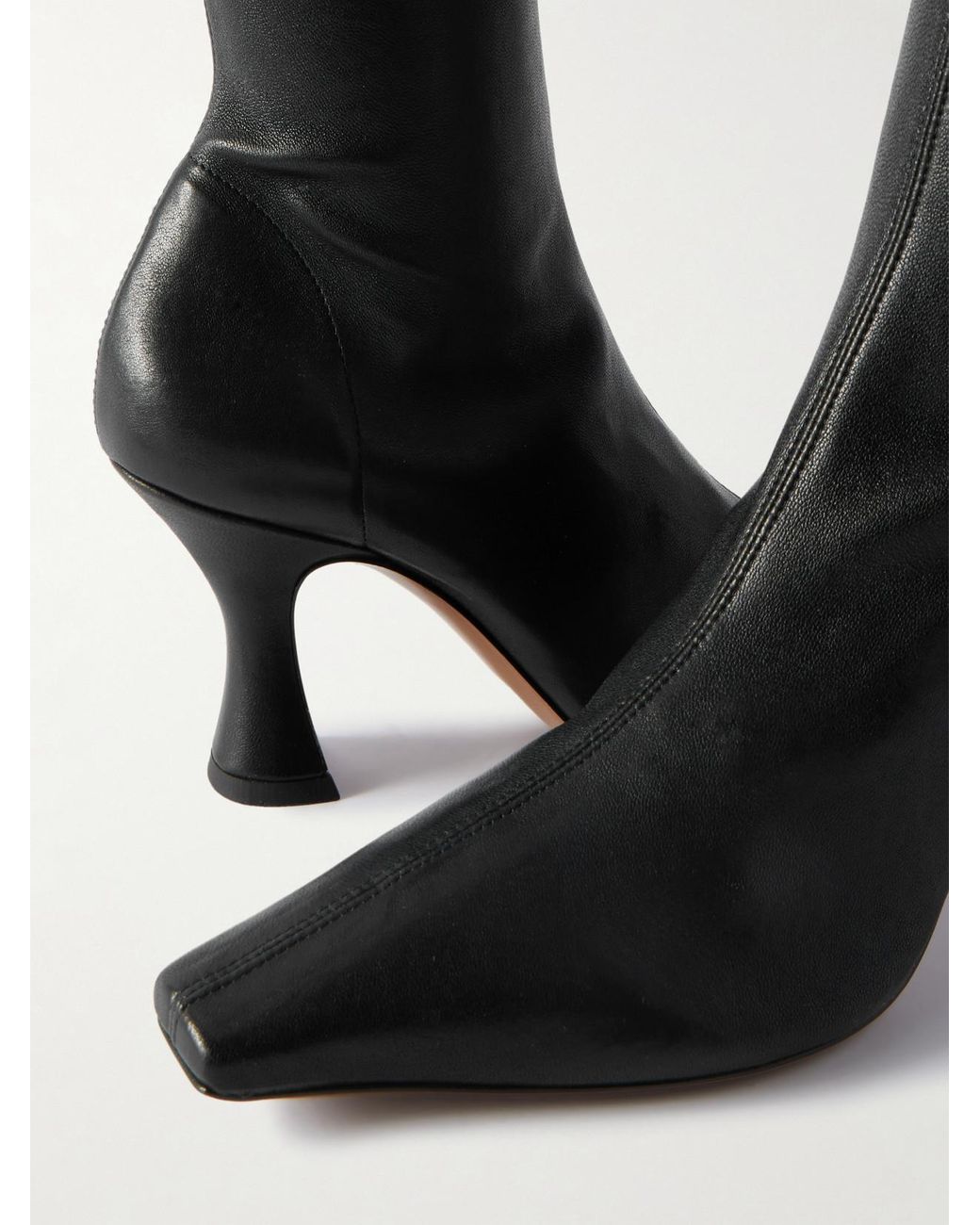 Neous Black Ran Leather Knee Boots