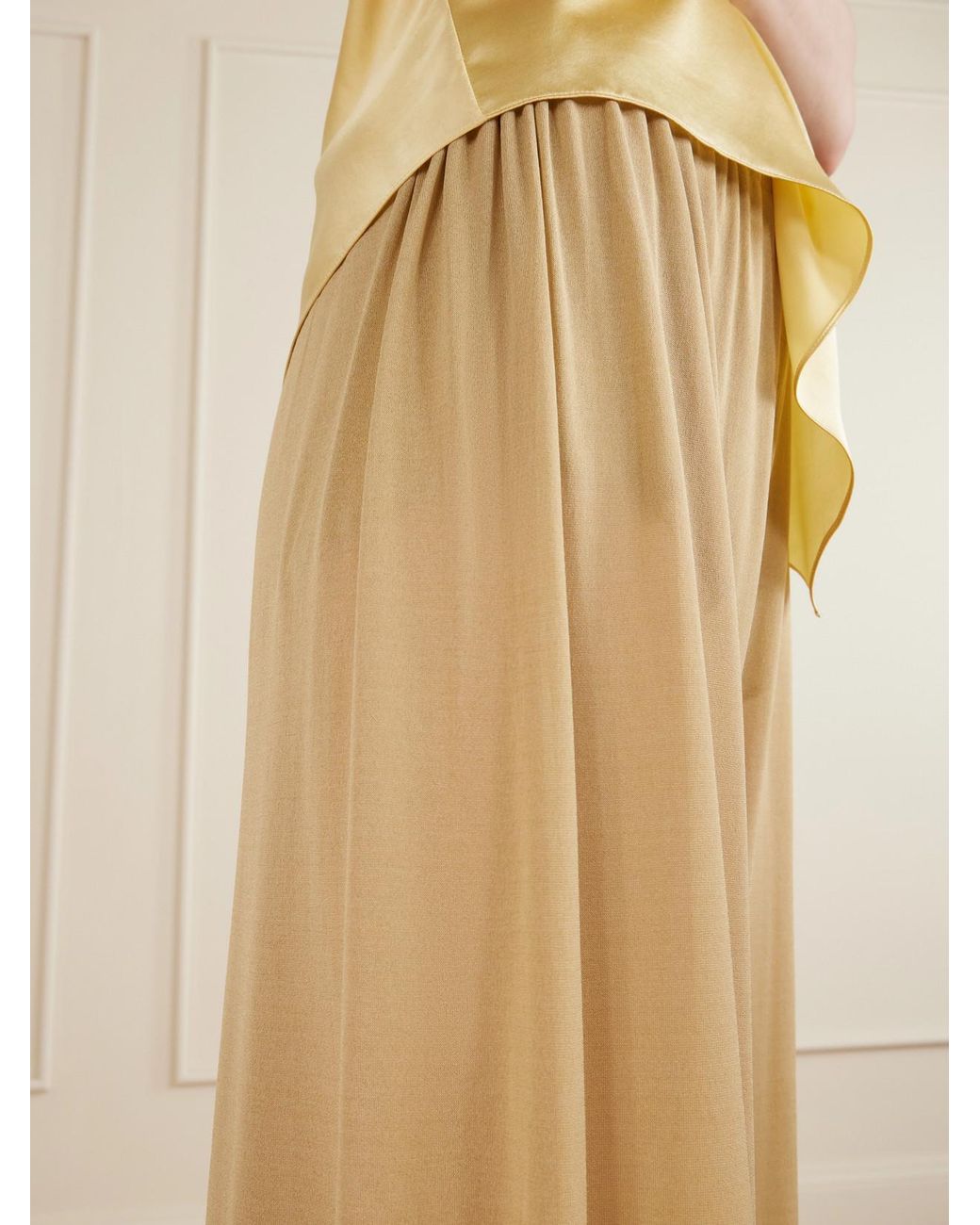 Aflalo Natural Lolana Satin-Jersey Balloon Pants