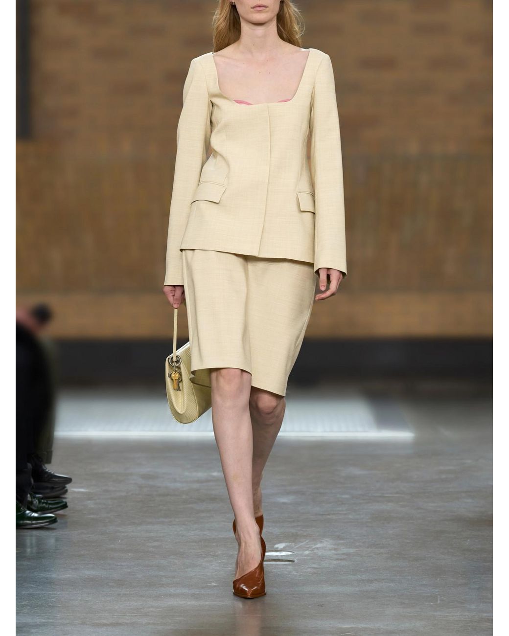 Calvin Klein Natural Lunas Wool Midi Skirt
