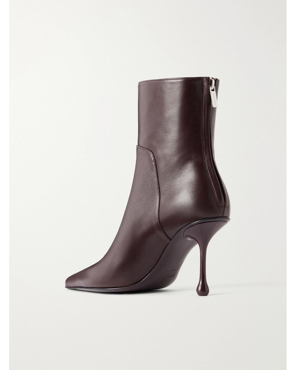 Jimmy Choo Brown Cycas 80 Logo-Embellished Leather Ankle Boots