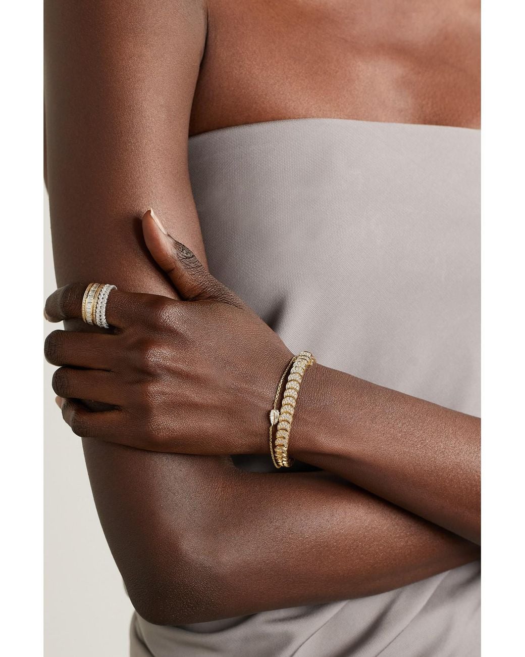Anita Ko Natural Palm Leaf 18-Karat Diamond Bracelet