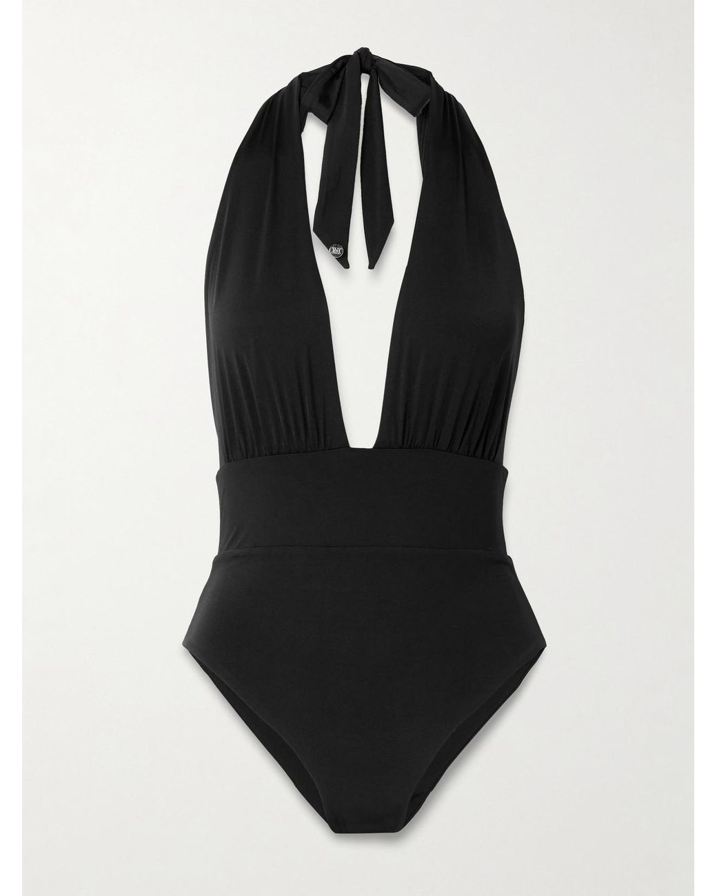 Max Mara Black Beachwear Halterneck Swimsuit