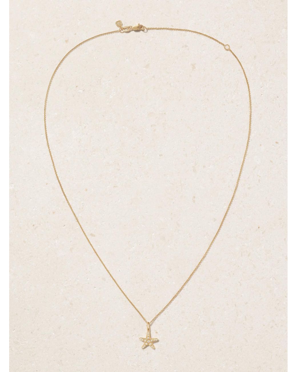 Sydney Evan White Starfish 14-Karat Diamond Necklace
