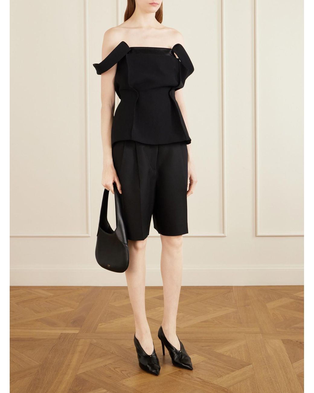 Khaite Black Yasmina Crepe Blouse