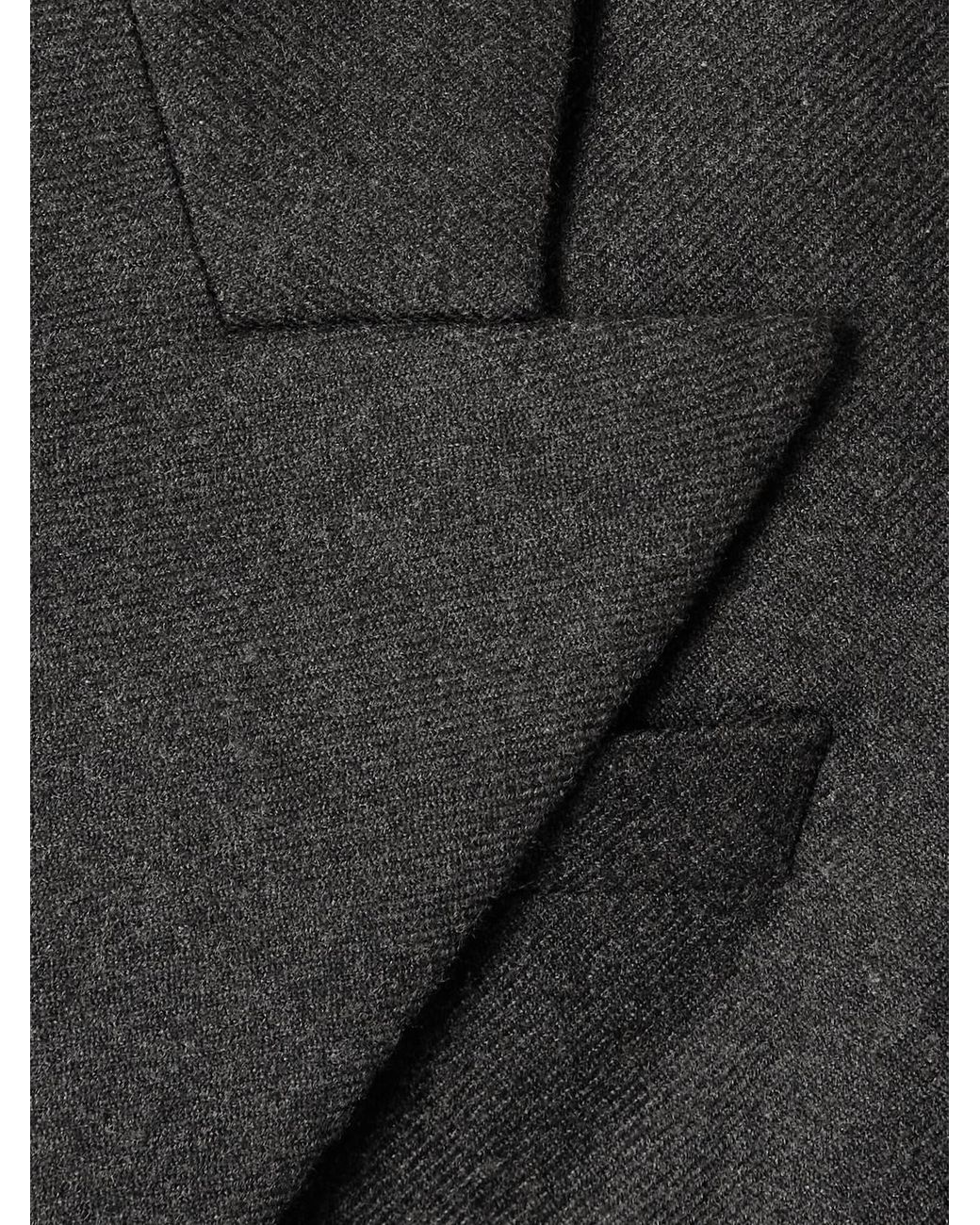 Saint Laurent Black Double-Breasted Cashmere-Twill Blazer