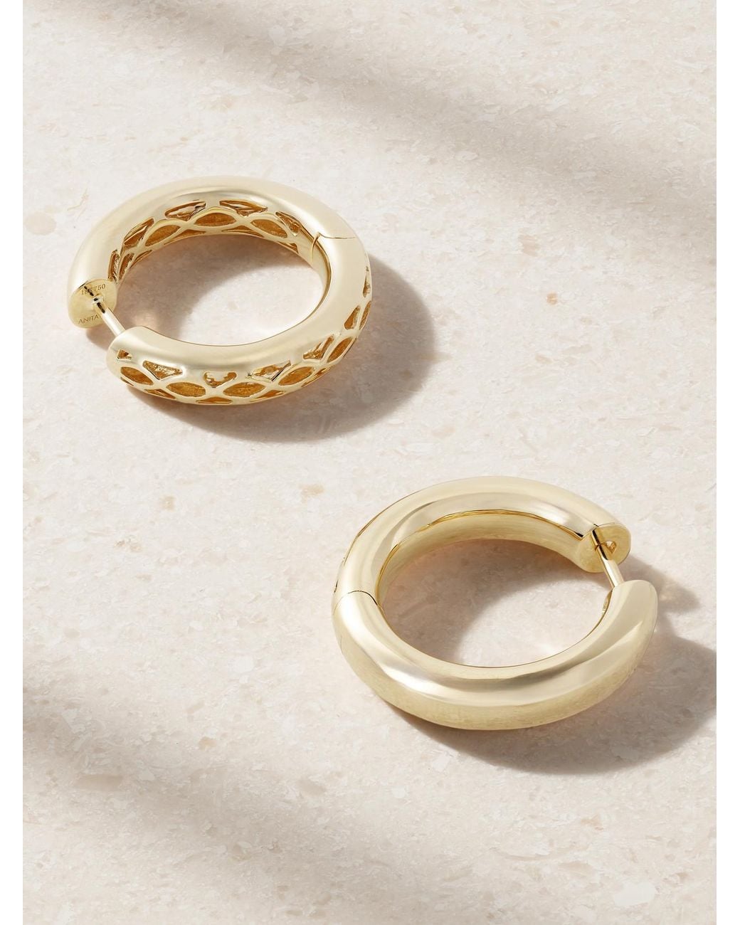 Anita Ko Natural Cosmo 18-Karat Hoop Earrings