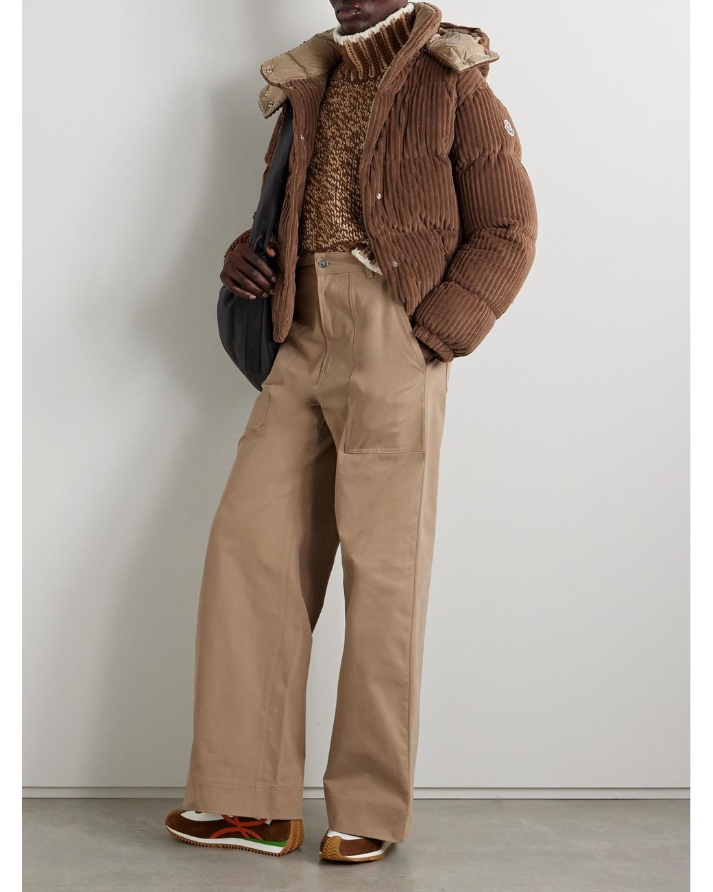 Moncler Brown Daos Hooded Padded Quilted Corduroy Down Jacket