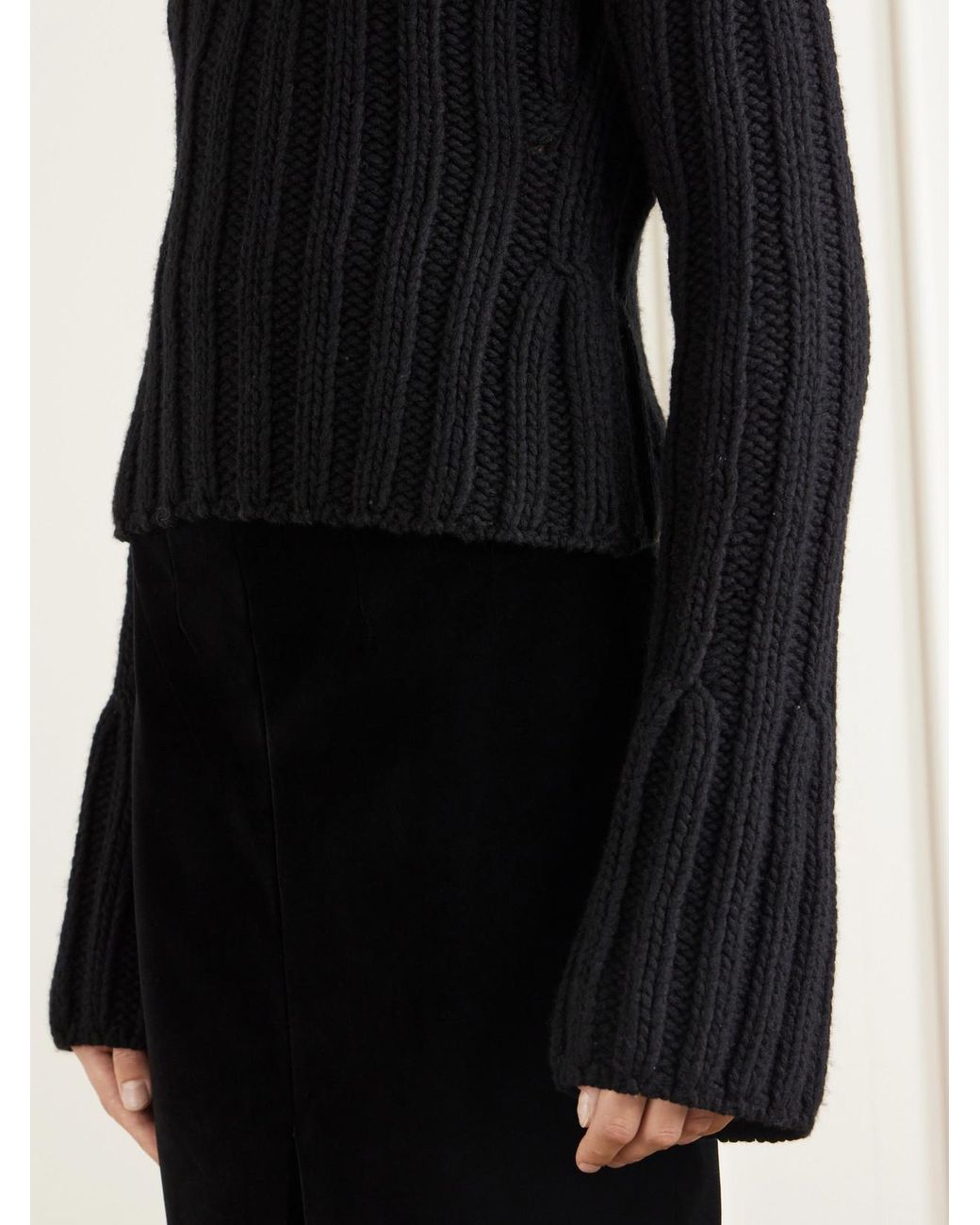 Khaite Black Kelly Ribbed Cashmere Sweater