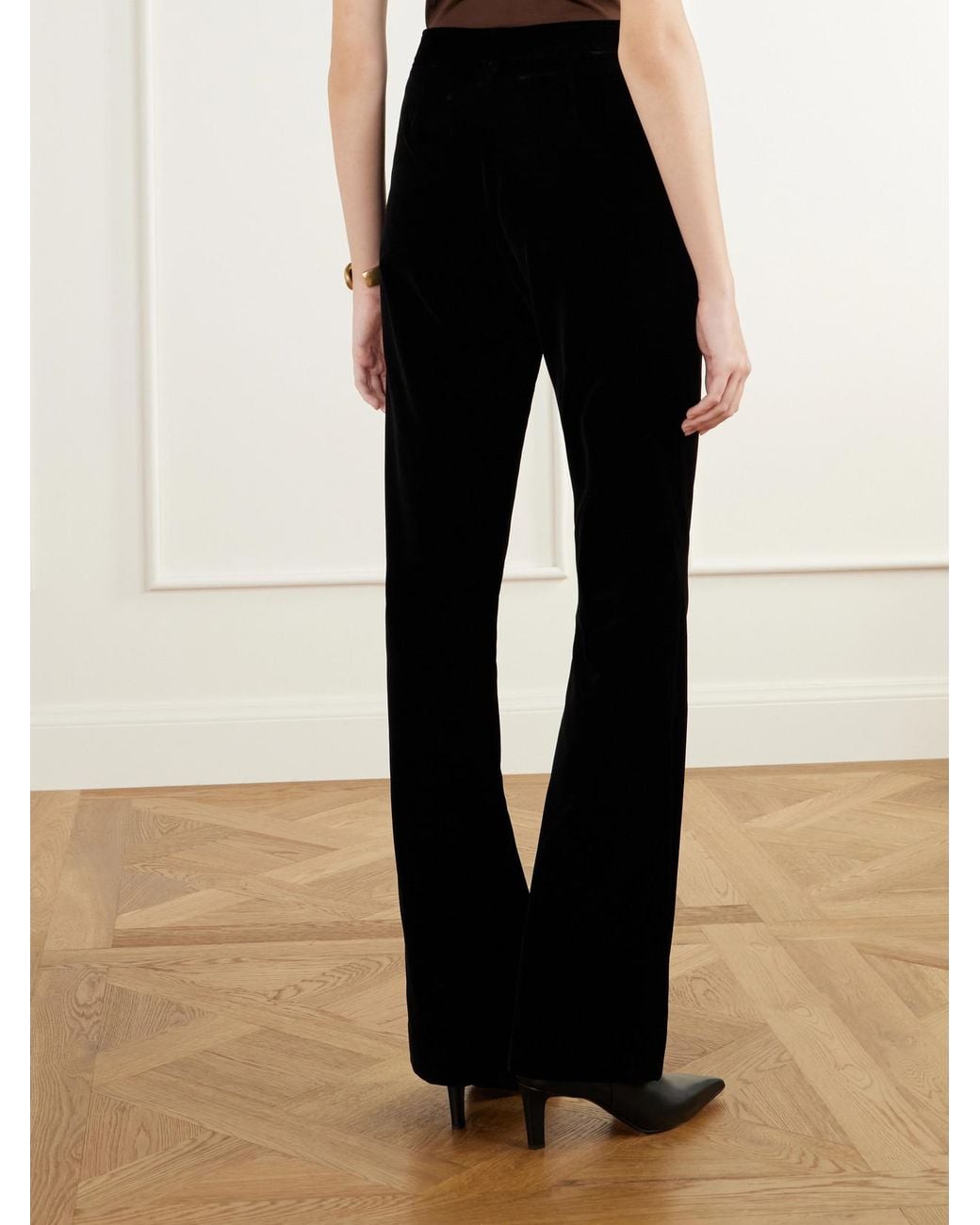 Balmain Blue Velvet Straight-Leg Pants